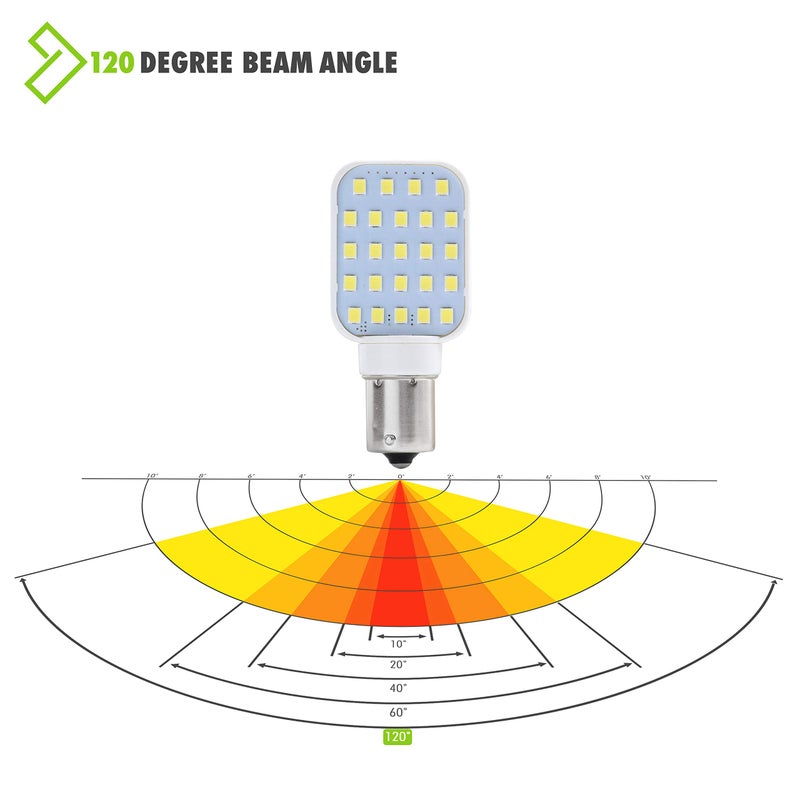 Leisure LED مصباح LED داخلي للسيارات الترفيهية 4 حزمة لمبة دوارة فائقة السطوع 312 لومن 1141 1156 BA15S 24-SMD لمبة مقطورة 10-30 فولت أبيض بارد (4 حزمة) - Image 5